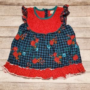 Matilda Jane Boughs of Holly Christmas Holiday Tunic Top Size 4